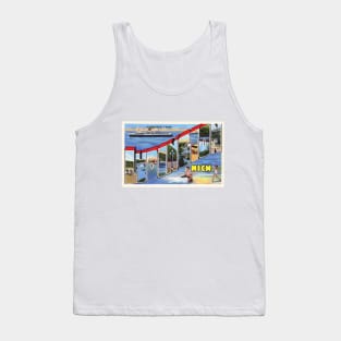 Greetings from Ludington, Michigan - Vintage Large Letter Postcard Tank Top